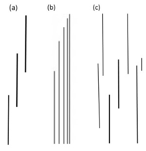 Idealized common patterns of joints: (a) Echelon joints, (b and c) sub-parallel joint arrays (joint sets) with various tip distributions.